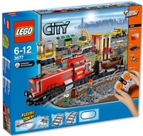 LEGO  3677  Treno merci  rosso con locomotiva Diesel