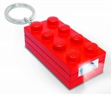 Mattoncino torcia portachiavi rosso LEGO